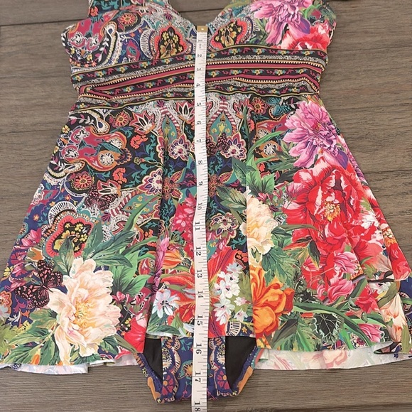 NWT [Johnny Was] Hannah Skirted Floral Printed One-Piece Swimsuit Womens Size XS - Picture 12 of 16